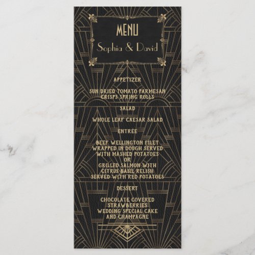 Royal Fleur_de_Lis Art Deco 1920s Wedding Menu