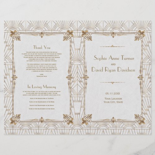 Royal Fleur_de_Lis Art Deco Gold White 20s Program
