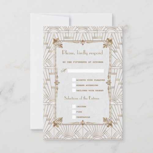 Royal Fleur_de_Lis Art Deco Gold White 20s RSVP