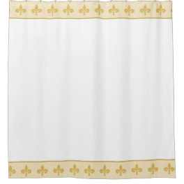 Royal fleur de lis, golden lily flowers shower curtain