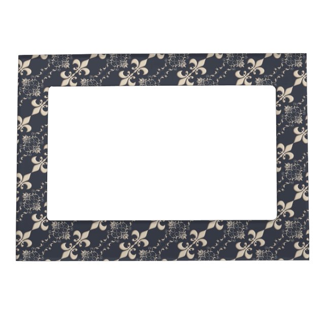 Royal Fleur-de-Lis pattern. Magnetic Photo Frame (Front)
