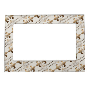 Royal Fleur-de-Lis pattern. Magnetic Photo Frame