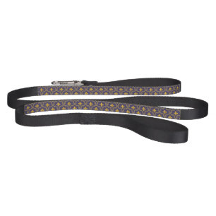 Royal Fleur-de-Lis Purple and Gold Pattern Pet Leash