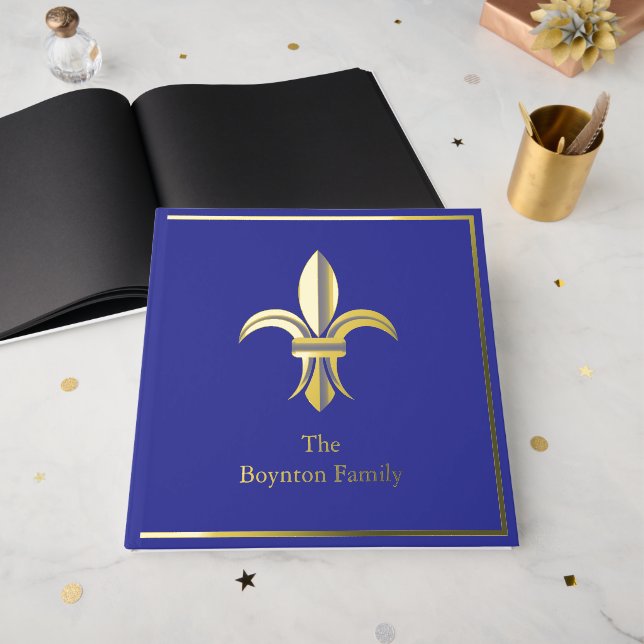 Royal Fleur di Lis foil Scrapbook Photo Album (Front Open)