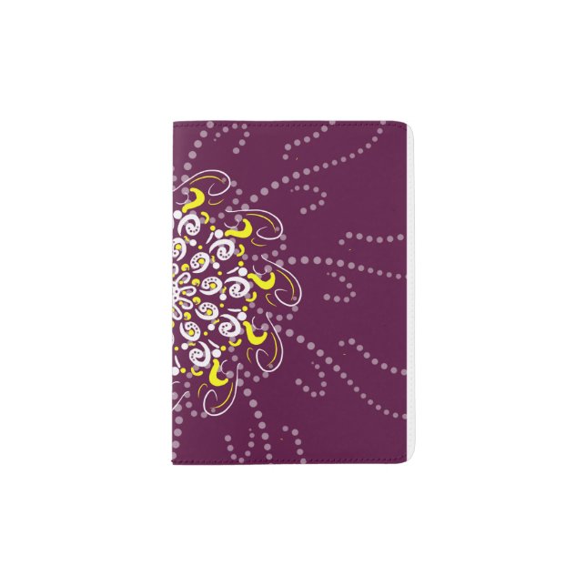 Royal Floral Batik Purple Passport Holder (Front)