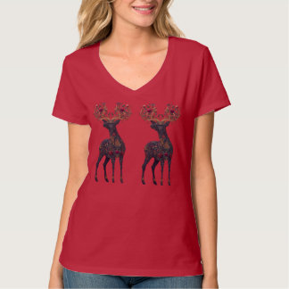 Royal floral cosmic Deer T-Shirt