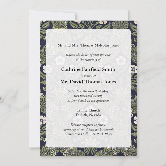 Royal Floral Wedding Invitations (Front)