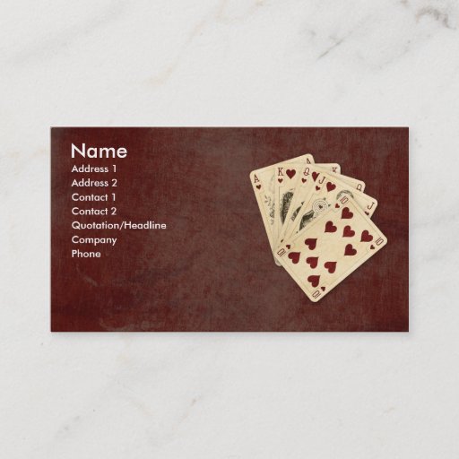 Customizable Royal Flush Business Cards