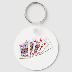 Royal Flush Diamonds Keychain