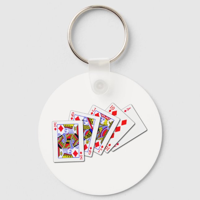 Royal Flush Diamonds Keychain (Front)