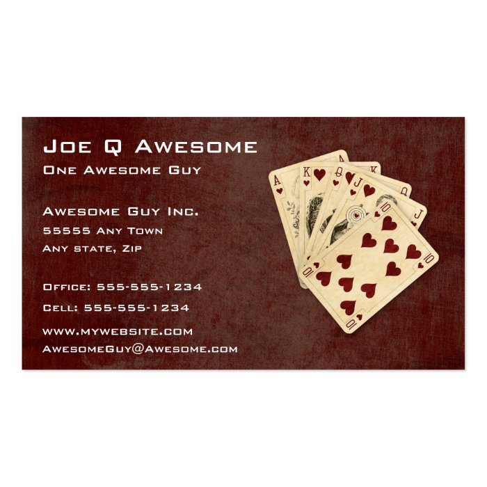 Royal Flush Poker Hand Business Card Template