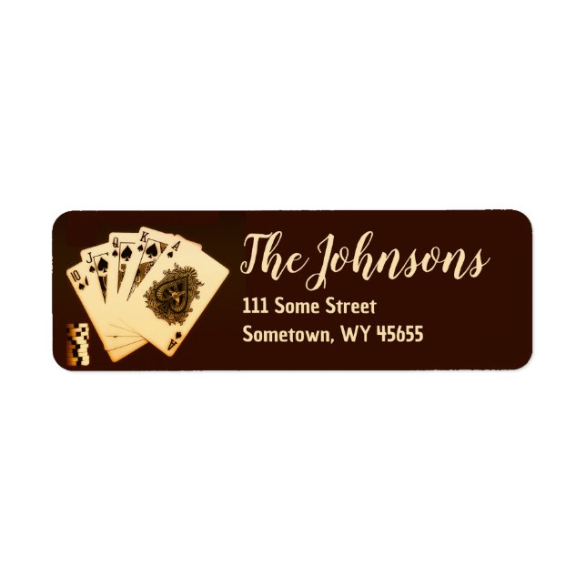 Royal Flush Poker Return Address Labels (Front)
