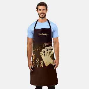 Royal Flush Poker Themed Personalized Apron