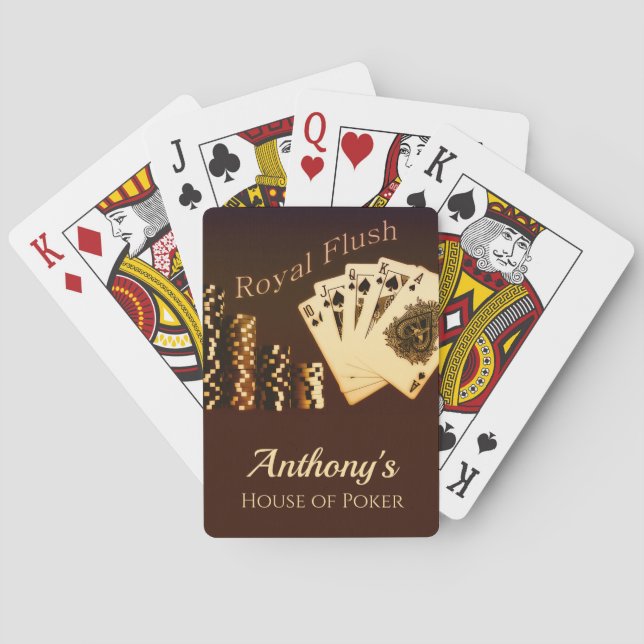 Royal Flush Poker Themed Personalized Playing Card (Back)