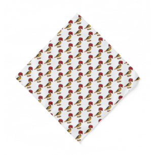 Royal flycatcher bird cartoon illustration bandana
