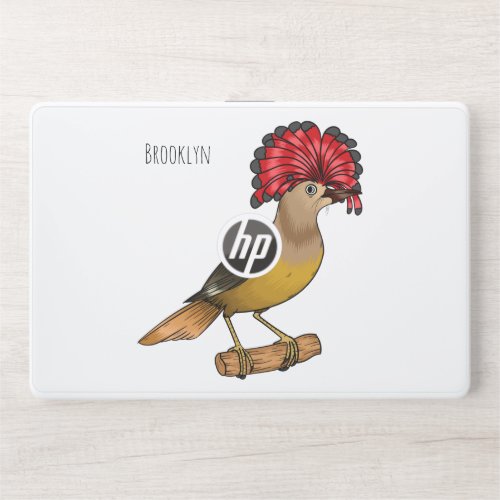Royal flycatcher bird cartoon illustration  HP laptop skin