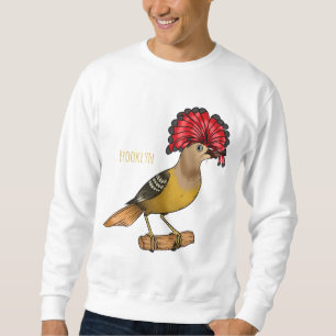Royal flycatcher bird cartoon illustration sweatshirt