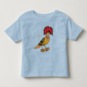 Royal flycatcher bird cartoon illustration toddler t-shirt