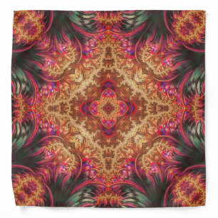Royal Fractal Bandana Psychedelic Boho Scarf