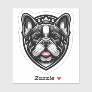 Royal French Bulldog Mascot Crest Sticker