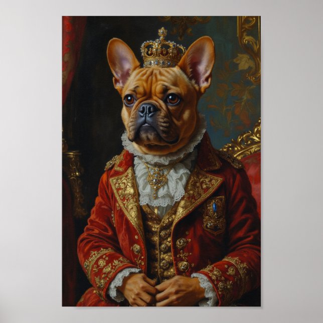 Royal French Bulldog Portrait Poster (Front)