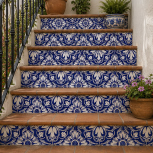Royal Garden Classic Blue Floral Mosaic Ceramic Tile