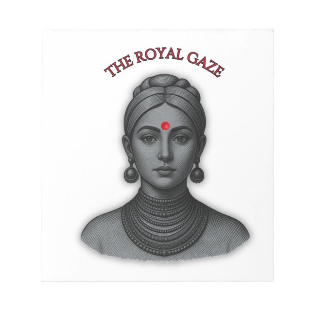 Royal Gaze Indian Queen Minimalist Bold Lin Notepad (Front)