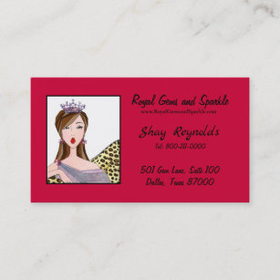 "Royal+Gems & Sparkle" Queen Business Cards