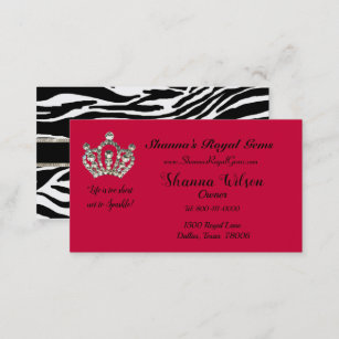 "Royal Gems" Tiara Business Cards