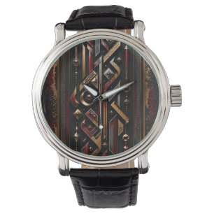 Royal Geometric 3D Calligraphic Abstract Art Watch