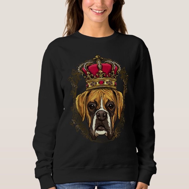 Royal German Boxer King Queen Princess Boxer Dog Sweatshirt (Front)