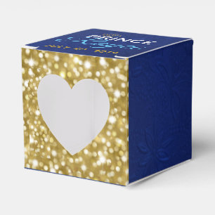 Royal Gifts African Prince Blue Gold Glitter Favor Boxes