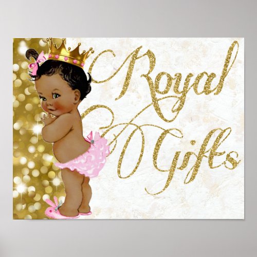 Royal GiftsAfrican Princess Pink and Gold Glitter Poster