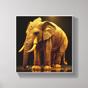 Royal Gilded Elephant Canvas Print
