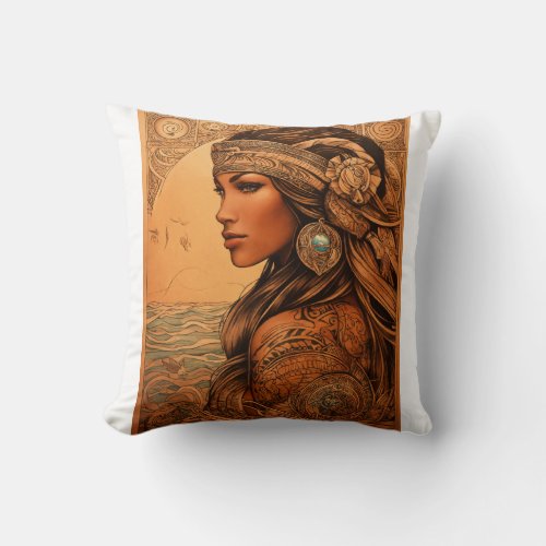 Royal girl with pride face  throw pillow