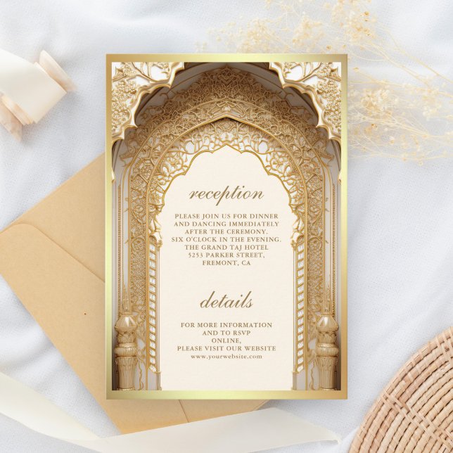 Royal Gold Arch Cream Wedding Enclosure Card (Creator Uploaded)