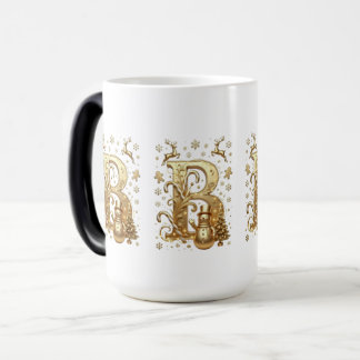 Royal Gold B Luxury Snowman Magic Mug