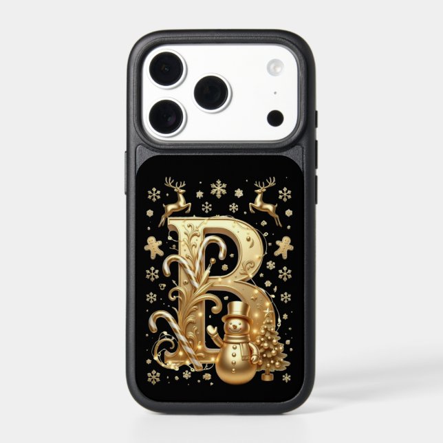 Royal Gold B Luxury Snowman OtterBox iPhone Case (Back)