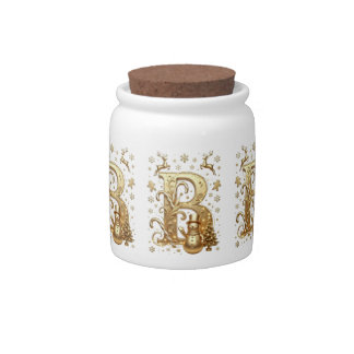Royal Gold B Luxury Snowman Porcelain Candy Jar