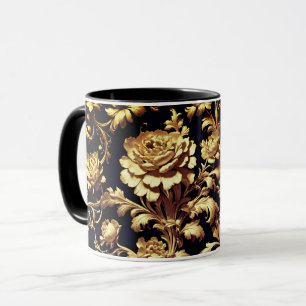 Royal Gold Baroque Floral Coffee Mug
