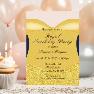 Royal Gold Beauty Princess Birthday Invitation