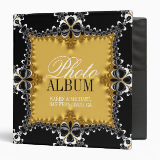Royal Gold+Black Fractal Lace Photo Album Binder
