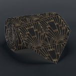 Royal Gold Black Great Gatsby 20s Monogram Neck Tie<br><div class="desc">Royal Gold Black Great Gatsby Wedding card design. Royal, Romantic, Vintage card design featuring a Great Gatsby art deco style, a Roaring 1920's old Hollywood, with faux gold foil Fleur-de-lis overlay, divider and gorgeous fonts, on a black textured background. Use Customize tool to add your information. For more, visit please,...</div>