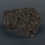Royal Gold Black Great Gatsby 20s Monogram Neck Tie<br><div class="desc">Royal Gold Black Great Gatsby Wedding card design. Royal, Romantic, Vintage card design featuring a Great Gatsby art deco style, a Roaring 1920's old Hollywood, with faux gold foil Fleur-de-lis overlay, divider and gorgeous fonts, on a black textured background. Use Customize tool to add your information. For more, visit please,...</div>