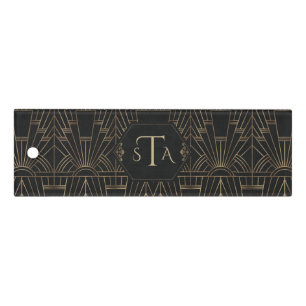 Royal Gold Black Great Gatsby 20s Monogram Ruler