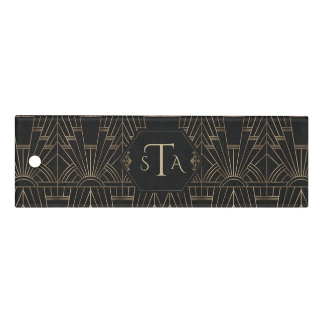Royal Gold Black Great Gatsby 20s Monogram Ruler (Front)