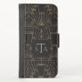 Royal Gold Black Great Gatsby 20s Style Monogram iPhone X Wallet Case
