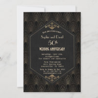 Royal Gold Black Great Gatsby Wedding Anniversary