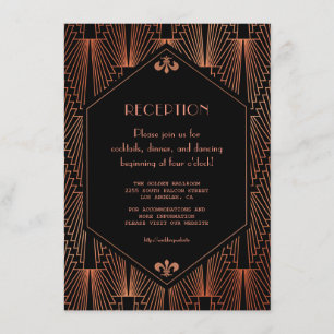 Royal Gold Black Great Gatsby Wedding Reception Enclosure Card