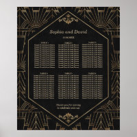 Royal Gold Black Great Gatsby Wedding Welcome Sign
